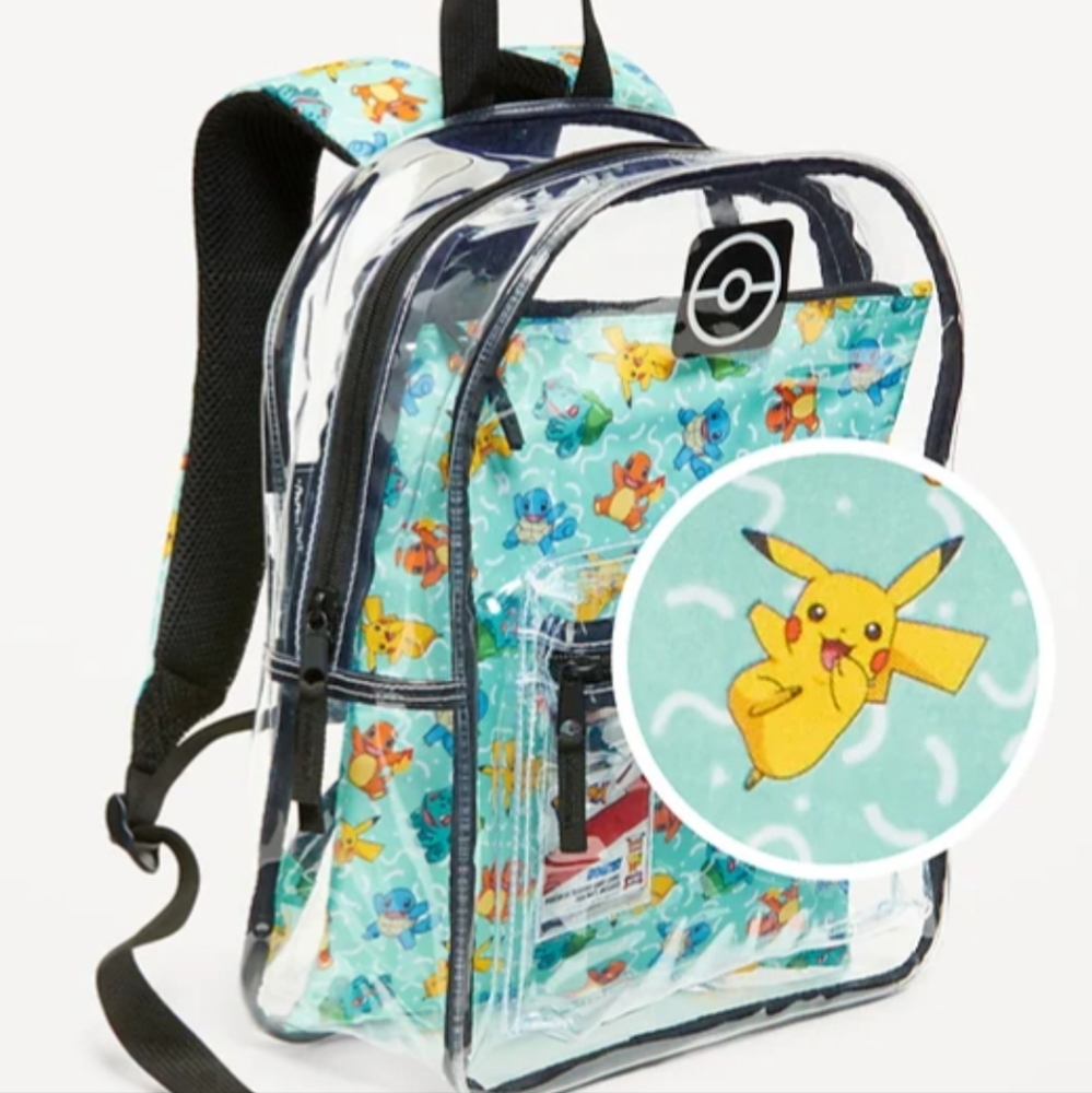 Pokemon Transparent Backpack with Pikachu and Friends